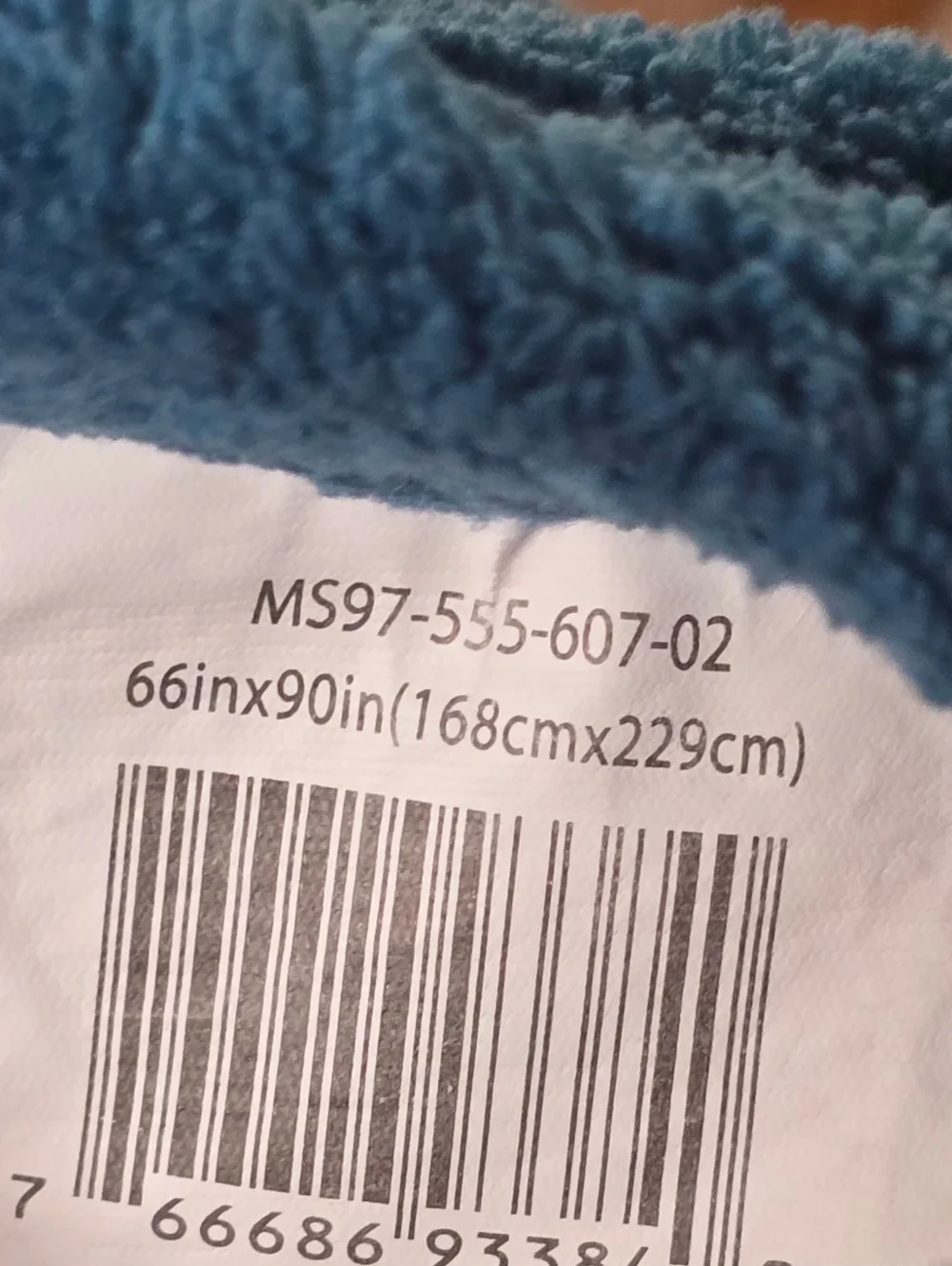 Mainstays Teal Fleece Blanket. 66x90